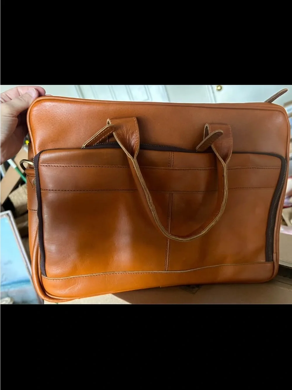 N/A leather briefcase